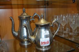 Two Metal Teapots