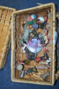 Small Wooden Box of Various Figurines; Rabbits, So
