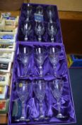 Two Boxes of Italian Rock Crystal Glasses, Large a