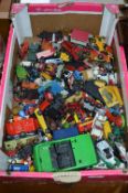 Box of Matchbox and Other Playworn Diecast Toys