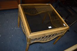 Glass Topped Bamboo Coffee Table