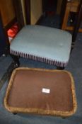 Two Upholstered Footstools