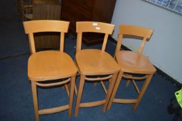 Three Beech Bar Stools