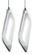 2 x Solexa LED Ceiling Light Pendant With Frosted Acrylic - New Boxed Stock - CL323 - Ref:3661CC H5