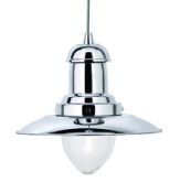 1 x Fisherman Chrome Ceiling Light With Clear Glass Shade - New Boxed Stock - CL323 - Ref: 4301CC H5