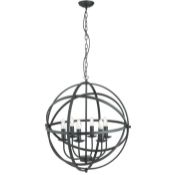 1 x Orbit Matt Black 6 Light Spherical Pendant Light - Brand New Boxed Stock