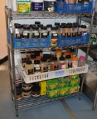 1 x Four Tier Commercial Kitchen Wire Shelving Rack - H123 x W91 x D36 cms - Contents Not Included -