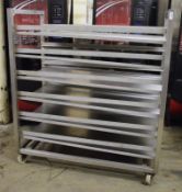 1 x Six Tier Commercial Kitchen Tray Trolley For Baking, Pastries and Other Foods - H148 x W70 x D13