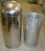 2 x Large Chrome Bins With Inner Drums - City Centre Restaurant Closure - CL353 - Ref: M446/M447