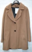 1 x Steilmann Kirsten Womens Knee-length Wool Blend Coat - Features False Pockets To Front - Size 12