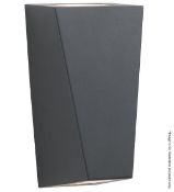 1 x Black IP44 2-Light Outdoor Wall Bracket With Frosted Glass - Ex Display Stock - Ref: J219