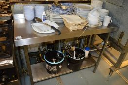 1 x Stainless Steel Preparation Table With Undershelf - H90 x W120 x D50 cms - Contents Not Included