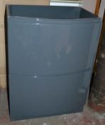 1 x MODE Curved Vanity Basin Unit In A Grey Lacquer Finish - Features 2 x Soft-close Drawers - Dimen