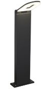 1 x Aluminium IP44 Grey Led Outdoor Bollard Light, Frosted Polycarbonate Diffuser - RRP £84.00