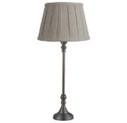 2 x Mantel Medium antique Bronze Decorative Table Lamp, Pleated Brown Shade- Brand New Boxed Stock