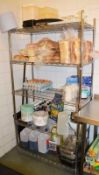 1 x Five Tier Commercial Kitchen Wire Shelving Rack - H177 x W90 x D46 cms - Ref BB500 1855 - CL351