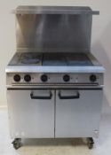 1 x Falcon Dominator Solid Top Electric Range Oven - Model E2101EU 4HP - Stainless Steel Range Oven
