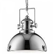 1 x Chrome Industrial Pendant Light with Acrylic Diffuser - RRP £132.00