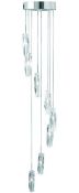 1 x Sculptured Ice Chrome 8-Light Dingle Dangle Pendant With Crystal Glass - RRP £312.00