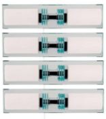 4 x Bathroom Wall Lights With Chrome Finish, Opal Glass Shaes and Mirrored Backplate - IP44 Rated -