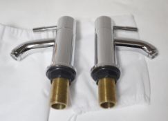 1 x Series 5 BATH TAPS - Vogue Bathrooms Platinum Brassware Collection - Pair of - Contemporary Desi