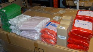 1 x Assorted Lot of Disposable Tableware - CL232 - Includes Spoons, Staws, Chopsticks and Napkins -
