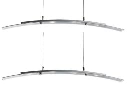 1 x Satin Silver 4 Led Curved Bar Light With Clear & Frosted Glass - Adjustable Height - New Boxed S