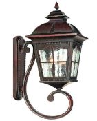1 x Pompeii Aluminium IP44 Brown Stone Outdoor Wall Uplighter With Textured Glass - New Boxed Stock
