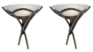 2 x Olympia 3 Light Semi-Flush Ceiling Lights in Rustic Brown - New Boxed Stock - CL323 - Ref: 0104B