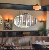 Pair Of Bespoke Art Deco Style Wall Mounted Twin-Sconce Light Fittings In Brass - Recently Removed F