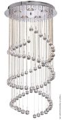 1 x Hallway Chrome 5 Light Multi-drop Pendant Dressed With Crystal Balls - RRP £300.00