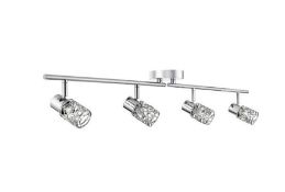 2 x Mesh Spot II 4 Light Adjustable Bar Spotlight With Chrome Loop Shades - Brand New Boxed