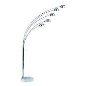 1 x Giraffe Chrome 5 Light Floor Lamp With Marble Base - Brand New Boxed Stock -
