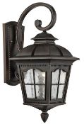 1 x Pompeii Brown Stone Aluminium Ip44 Outdoor Wall Downlighter, Textured Glass - Dimensions: 53 x 2