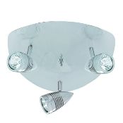 1 x Falcon Satin Silver 3 Light Triangular Ceiling Spotlight, Adjustable - Brand New Boxed Stock -