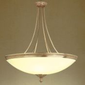 1 x Chelsom SIENA Large Ornate Pendant Light Fitting Finished In French Gold With Ivory Diffusers -