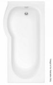 1 x EVESHAM ECO Left Hand Acrylic P-Shaped Bath - New / Unused Stock - Dimensions: 1675 x 800 x 700m