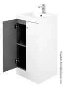 5 x Alpine Duo 400 Floorstanding Vanity Units In Gloss White - Brand New Boxed Stock - Dimensions: H