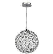 1 x Bellis II Chrome Pendant With Clear Acrylic Buttons - Ex Display Stock - CL323 - Ref: 4145CL/PAL
