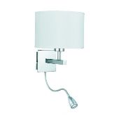 1 x Chrome Wall Light With White Shade Incorporating LED Flexi-Arm - Ex Display Stock - CL323 - Ref:
