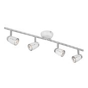 1 x Pluto Chrome 4 Light Adjustable Bar Spotlight With White Adjustable Egg Heads - New Boxed