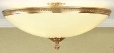1 x Chelsom SIENA Large Ornate FLUSH Light Fitting Finished In French Gold With Ivory Diffusers - 12