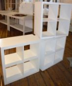 3 x Cube Shelving Units in White - H79 x W79 x W39 cms - Ref BB400 TF- CL351 - Location: Chorley PR6