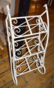 1 x Set of Metal Three Tread Steps in Cream - 102 x 47 cms - Ref BB364 PTP - CL351 - Location: Chorl