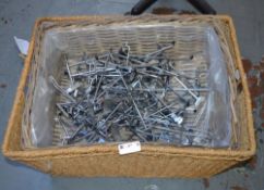 1 x Basket Containing Chrome Retail Wall Slats - Ref BB1579 GFF - CL351 - Location: Chorley PR6