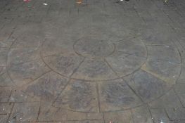 1 x Reclaimed Stone Patio Area Measuring Approx 1000 x 560 cms - Features Central Circular Design -