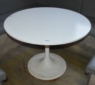 1 x Retro Style Dining Table in White - Diameter 105 cms - Ref BB698 GF - CL351 - Location: