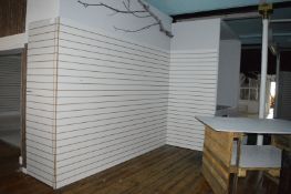 14 x Sections of Slat Wall in White - Approx Size 240 x 120 cms - Ref BB694 TF - CL351 - Location: