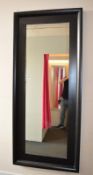 1 x Large Rectangular Wall Mirror With Black Finish - Ideal For Dressing Rooms or Bedrooms etc - H21