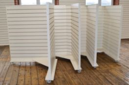 4 x Slatwall Corner Units On Cators - Ref M499 F3 - CL351 - Location: Chorley PR6
